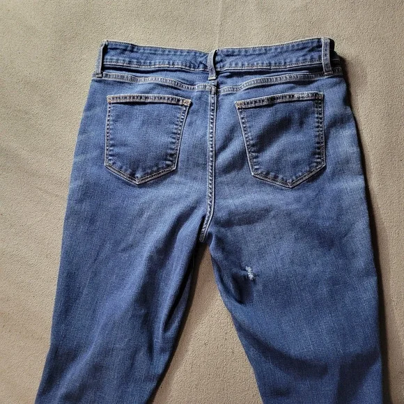 St Johns Bay Womens Jeans Size 14 Dark Wash Painters Recycle - Picture 10 of 14